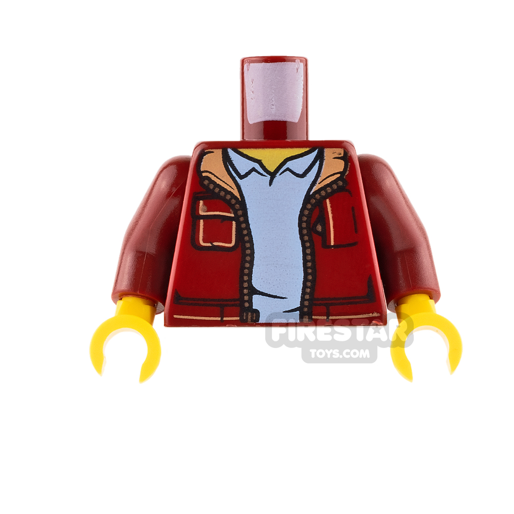 Lego 1 Body Torso For Minifigure Figure Red Baseball Jacket  T Shirt 